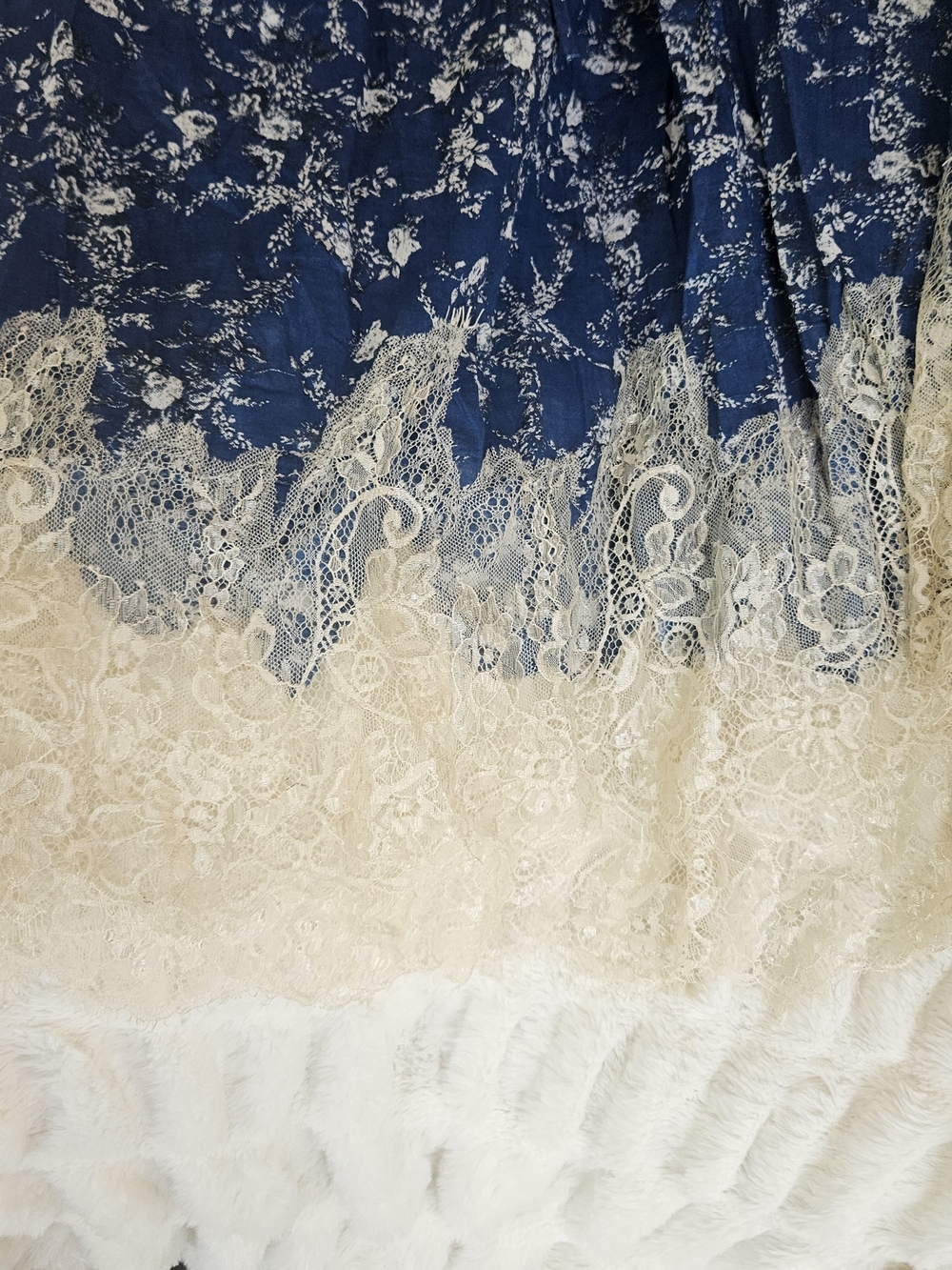 Free People Country Floral Dress with Cream Lace Hem - Picture 6 of 6